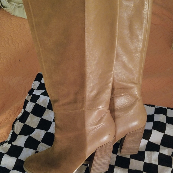 ALDOS ZEETA Suede & Smooth Leather Tall Boots - Picture 5 of 13